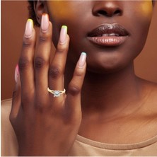 Altınöz Mücevherat Zirkon Tektaş Farklı Montör Çift Renkli Altın Yüzük