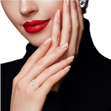 Altınöz Mücevherat Zirkon Taş Badem Tırnak Klasik Tektaş Çift Renkli Yüzük