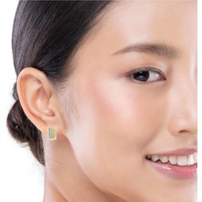 Altınöz Mücevherat Zirkon Taşlı Klipsli Tasarım Çift Renk Altın Küpe