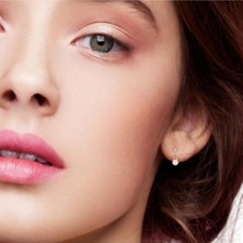 Altınöz Mücevherat Pink Quartz Taşlı Şık Rose Küpe