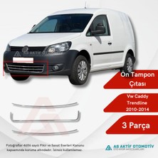 Aktif Oto Krom Volkswagen Caddy Mini Van Ön Tampon Çıtası (Trendline) 3 Parça 2010-2014 Krom Paslanmaz Çelik