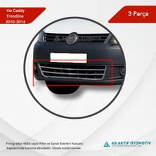 Aktif Oto Krom Volkswagen Caddy Mini Van Ön Tampon Çıtası (Trendline) 3 Parça 2010-2014 Krom Paslanmaz Çelik