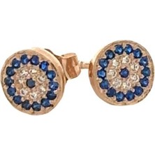 Altınöz Mücevherat Zirkon Nazar Boncuk Rose Küpe