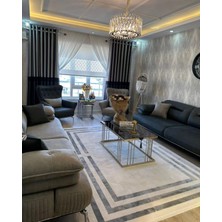 Kumru Bambu-Akrilik 4m2 - 6m2 Metrekare Salon Halısı Modern Oturma Odası Halısı