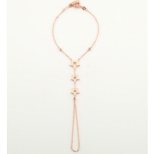 Altınöz Mücevherat Yıldız Mineli Rose Altın Şahmeran Bileklik