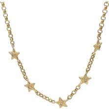 Altınöz Mücevherat Çoklu Küçük Yıldız Figürlü Doç Zincir Altın Kolye