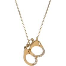 Altınöz Mücevherat Sallantılı Kelepçe Figürü Şık Altın Kolye