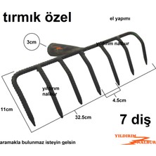 Yıldırım Nalbur Tırmık Kaliteli 7 Diş Bahçe Tırmığı Toprak Tarama Tırmık Yaprak Toplama