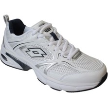 Lotto Erkek Beyaz Gri Fileli Kalın Hafıza Taban Koşu Ayakkabısı