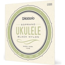 D'Addario EJ53S Soprano Ukulele Teli (Black Nylon)