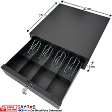 Saypos Iç-Dış Full Metal Kırılmaz Para Çekmecesi 4 Banknot 4 Bozuk Para Bölmeli 37X37X11CM