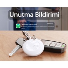 MiLi Mitag Airtag Apple ile Uyumlu Apple MFI Sertifikalı Akıllı Takip Cihazı Kılıfsız Beyaz