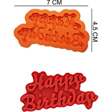 Butedo Happy Birthday Silikon Şeker Hamuru, Sabun, Mum Kalıp