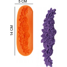 Butedo Gül Bordür Silikon Şeker Hamuru, Sabun, Mum Kalıp