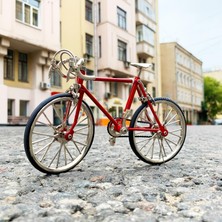 Elifeshop Lüks Metal Gerçek Model Bisiklet Maketi 1:10 Ölçekli Sökülebilir Minyatür Model Bisiklet Biblo Dekor