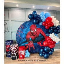 Eğlence Marketi Pastel Gece Mavisi Kırmızı Makaron Mavi ve Beyaz Balon Zinciri 100 Adet