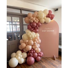 Eğlence Marketi Retro Rosewood Pink Blush ve Retro Beyaz Balon Zinciri 100 Adet