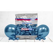 Eğlence Marketi 6 Inç Küçük Boy Krom Balon 10 Adet Mavi