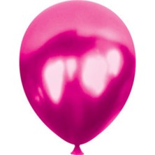 Eğlence Marketi 12 Inç Standart Boy Metalik Balon 50 Adet Fuşya