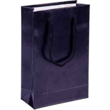 Eğlence Marketi 11X17 cm Ipli Hediyelik Karton Çanta Siyah 25 Adet