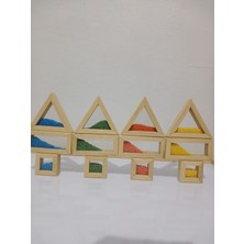 Root Wooden Toys Waldorf Ahşap Oyuncak 12'li Kumlu Rainbow Blokları