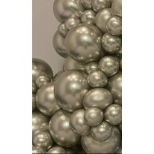 Eğlence Marketi 12 Inç Standart Boy Krom Balon White Gold 50 Adet