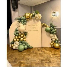 Eğlence Marketi Krom Gold Retro Okaliptus ve Deniz Kumu Balon Zinciri 100 Adet