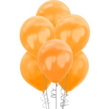 Eğlence Marketi 12 Inç Standart Boy Metalik Balon 50 Adet Turuncu
