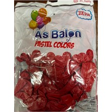 Eğlence Marketi 12 Inç Standart Boy Pastel Balon Kırmızı 100 Adet