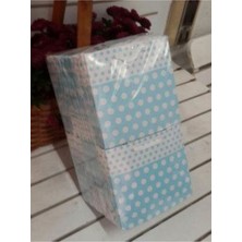 Eğlence Marketi 11X11 cm Ipli Karton Çanta 50 Adet Mavi Puantiyeli