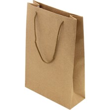 Eğlence Marketi 11X17 cm Ipli Hediyelik Karton Çanta Kraft 25 Adet