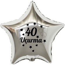 Eğlence Marketi 18 Inç Gümüş Renk Bebek Figürlü 40 Uçurma Temalı Yıldız Folyo Balon