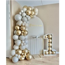 Eğlence Marketi Krom Gold Deniz Kumu ve Taş Rengi Balon Zinciri 100 Adet