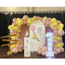 Eğlence Marketi Makaron Sarı ve Pink Blush Balon Zinciri 100 Adet