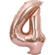 Eğlence Marketi 34'' 80 cm Rose Gold Bronze Folyo Rakam Balon 4