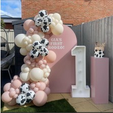Eğlence Marketi Retro Pink Blush ve Retro Beyaz Balon Zinciri 100 Adet