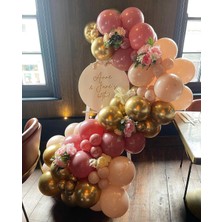 Eğlence Marketi Krom Gold Pink Blush ve Rosewood Balon Zinciri 100 Adet