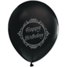 Eğlence Marketi 12 Inç Standart Boy Baskılı Balon 50 Adet Happy Birthday Baskılı