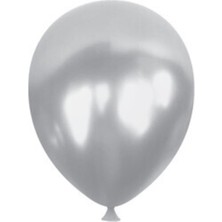 Eğlence Marketi 100 Adet Metalik Balon Gümüş Silver