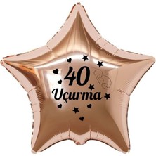 Eğlence Marketi 18 Inç Rose Gold Renk Bebek Figürlü 40 Uçurma Temalı Yıldız Folyo Balon