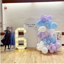 Eğlence Marketi Makaron Lila Mavi ve Beyaz Balon Zinciri 100 Adet