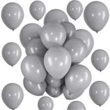 Eğlence Marketi 12 Inç Standart Boy Balon 20 Adet Gri