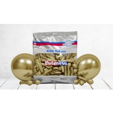 Eğlence Marketi 6 Inç Küçük Boy Krom Balon 10 Adet Gold