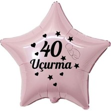 Eğlence Marketi 18 Inç Pembe Renk Bebek Figürlü 40 Uçurma Temalı Yıldız Folyo Balon