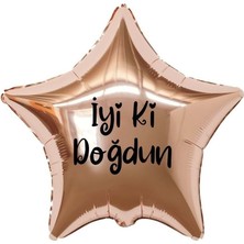 Eğlence Marketi 18 Inç Rose Gold Renk Iyi Ki Doğdun Yazılı Yıldız Folyo Balon