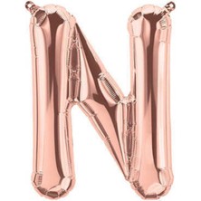 Eğlence Marketi 40 Inç 100 cm Rose Gold Folyo Harf Balon N