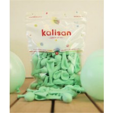 Eğlence Marketi 5 Inç Küçük Boy Makaron Balon 50 Adet Mint