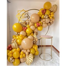 Eğlence Marketi Krom Gold Yanık Turuncu Zerdeçal ve Çöl Kumu Balon Zinciri 100 Adet