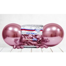 Eğlence Marketi 12 Inç Standart Boy Krom Balon 10 Adet Pembe