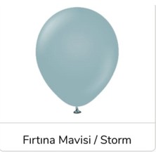 Eğlence Marketi 5 Inç 12,5 cm Retro Balon 100 Adet Fırtına Mavisi